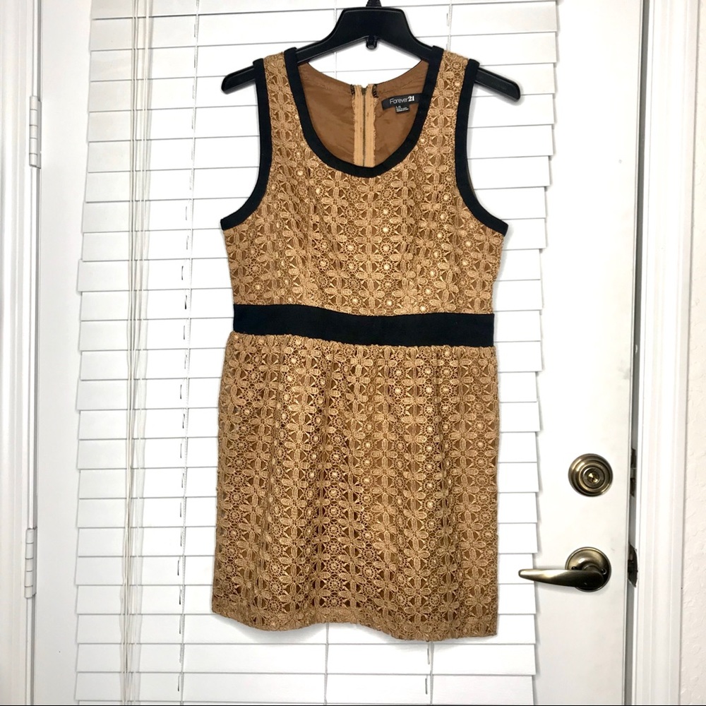 Gold Detail Holiday Dress